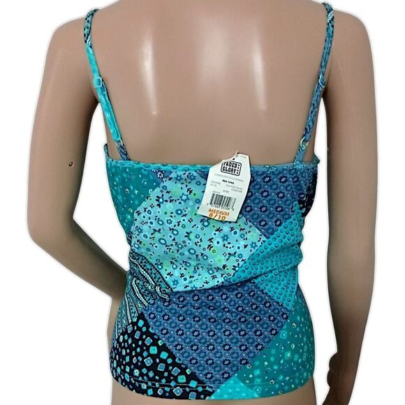 Y2K Patchwork Print FITTED Tank Top M NEW Vtg 90s Bra Cami Fairy Bohemian Hippie - Picture 5 of 16